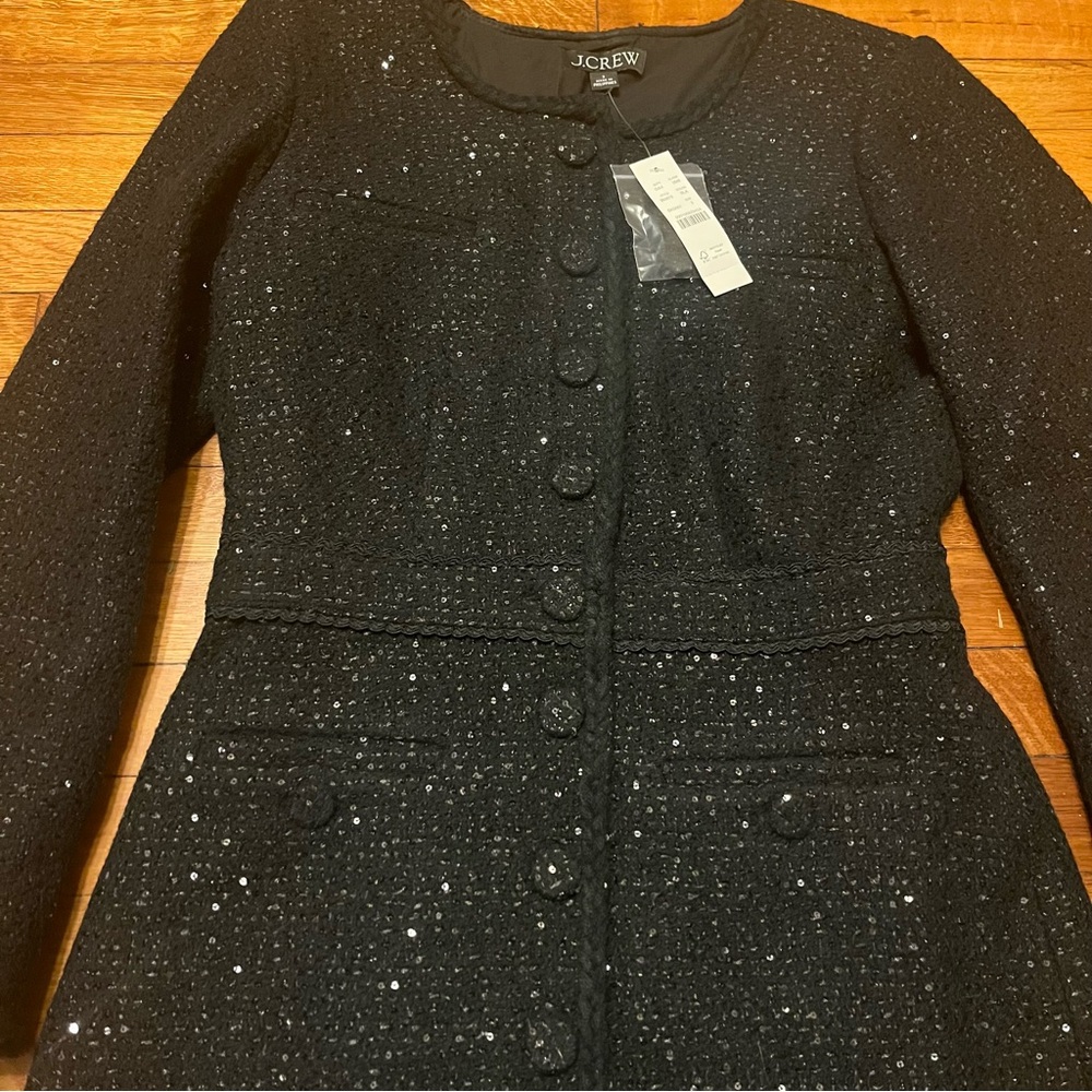 NWT J.Crew Lady Jacket Dress in Sequin Tweed Size 2 Preppy Classic Holiday - Picture 4 of 8